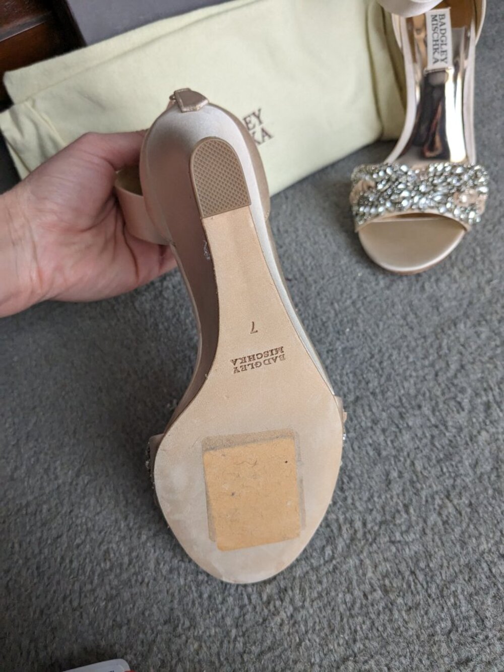 NEW Badgley Mischka Lauren ankle strap wedge 7 - Picture 8 of 9